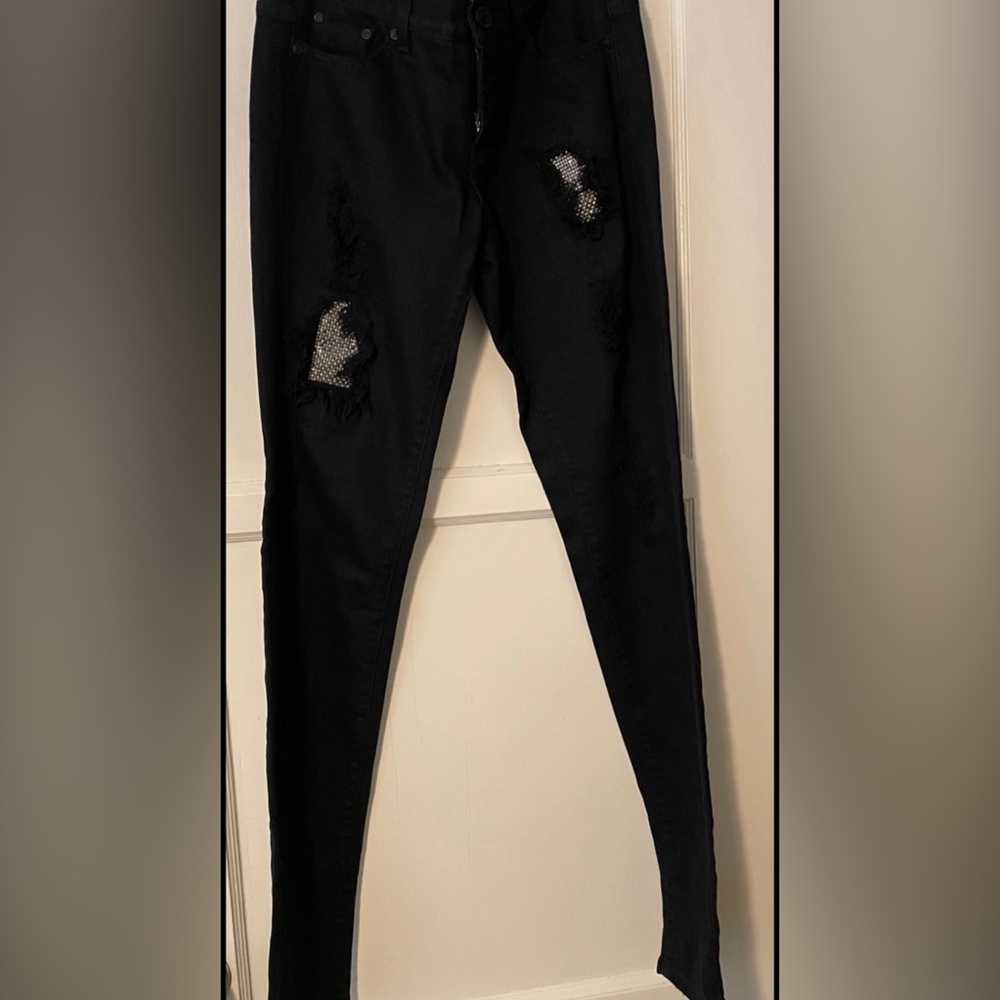 Bebe Black Denim Jeans size 28 Comfy Casual Mobwife Festival